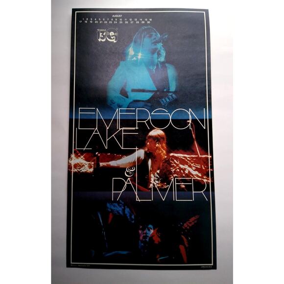 Emerson Lake & Palmer Band Poster Original 1975 Prog Art Rock Music NOS 22" ELP - Picture 1 of 7